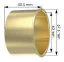 Buje de Bronce de 60,mmD.I x 67,6mmD.E x 50mmLargo King Pin Mack 460.542N