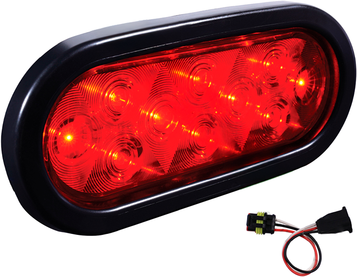 Kit Lámpara Ovalada Tipo de 10 LED de 6" Color Roja 12 Voltios