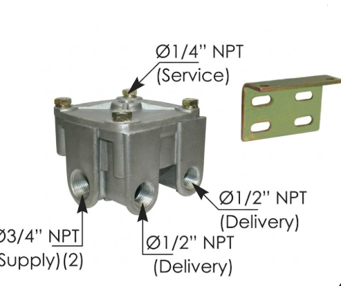 Válvula Rele R-12H De 4.0 Psig Entradas Laterales Ø3/4" - Ø1/2" - Ø1/2"