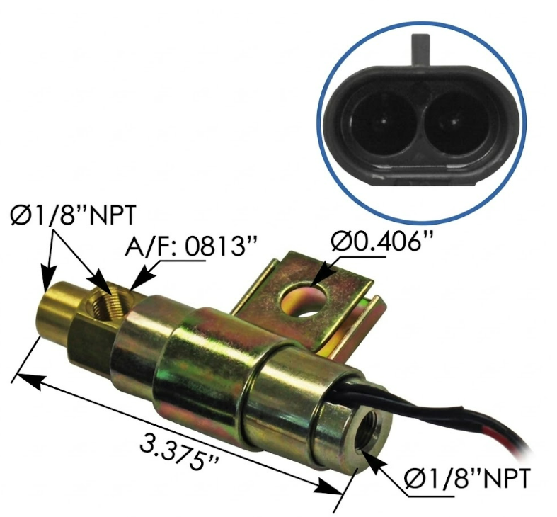 Válvula Solenoide Fan Clucth Motor E7 de 12V y 2 Pines