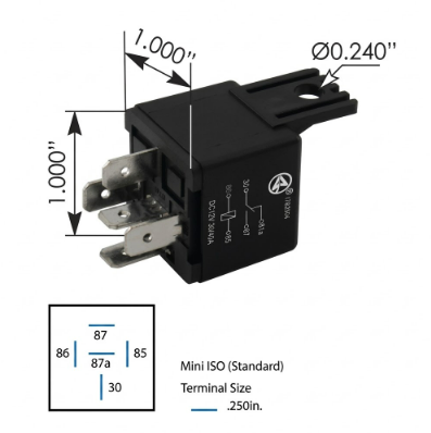 Relay 5 pin 12 Volt, 30/40 Amp