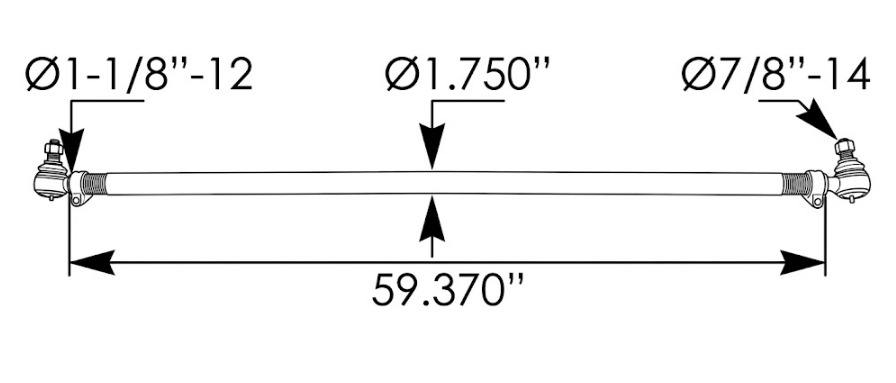 Barra de Direccion Larga CL-120 de 59,37"