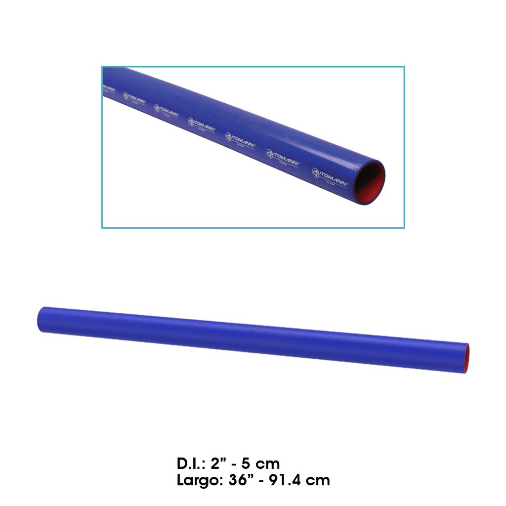 Manguera Larga 2"D.I x 36"Largo Radiador superior Mack vision