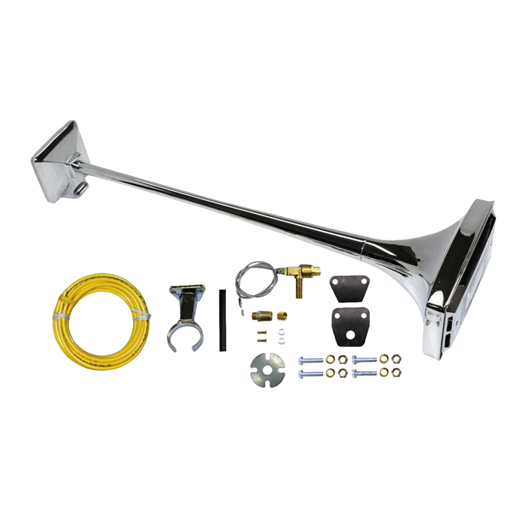 Kit Bocina / Corneta De Aire Camión Cromada de 29"Largo y 105 Db a 133 Db
