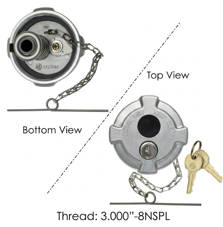 Tapa del tanque combustible 3" Con Llave