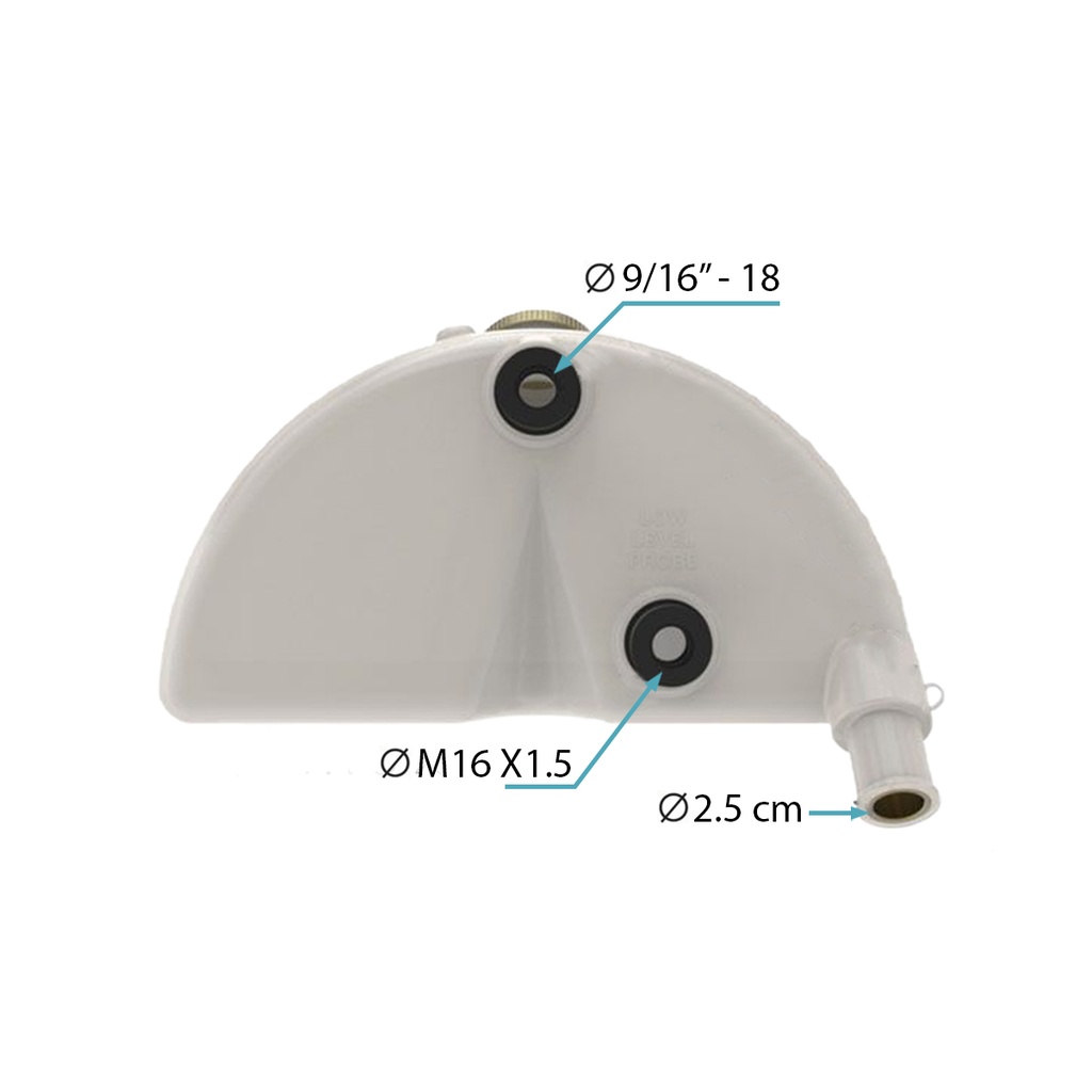 Tanque Superior / Reservorio de Refrigerante Media Luna Mack con Tapa