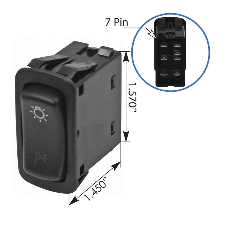 Interruptor luces principales Mack Vision de 2 posiciones y 7 Pines