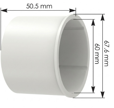 Buje de nailon de 60,mmD.I x 67,6mmD.E x 50mmLargo King Pin Mack 460.542N