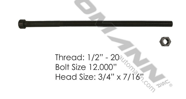 Kit Tornillo Guia De ballesta Trasera de 1/2" x 12"L Grado 5