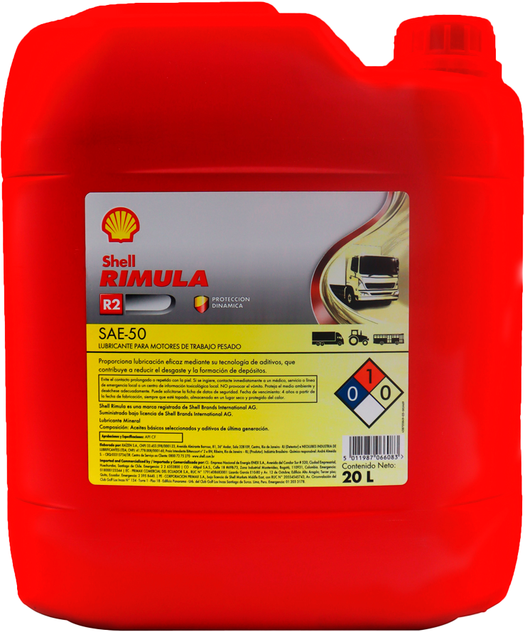 Paila aceite lubricante Shell Rimula R2 SAE50 20L