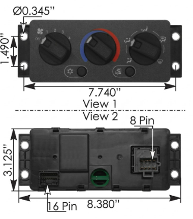 Panel Control Mando Mack A/A CXU/GU/CHU MP8