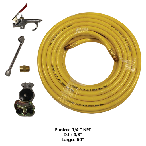 [177.TT50G] Set Manguera Servicio a Cauchos ( Inflar y Soplar) De 15 Metros