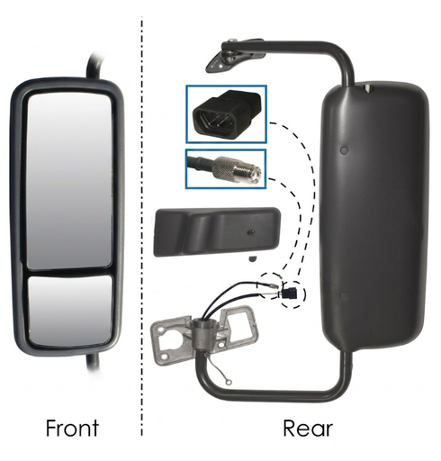 [563.46069] Conjunto espejo retrovisor izquierdo Color negro Freightliner Columbia