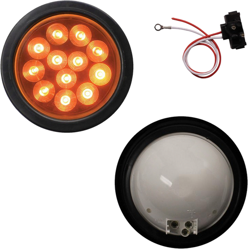 [571.LD40A12MV-K] Kit Lampara Redonda LED De 4" Color Ambar 10-30 voltios