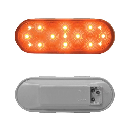 [571.LD60A21MV] Lámpara Ovalada Tipo de 21 LED de 6" Color Ámbar 10-30 Voltios
