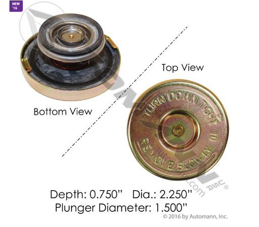 [572.2018] Tapa de Radiador 10 Lbs 2-1/4 Mack Freightliner