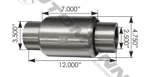[M1972] kit Buje Central Para 1 Viga Suspensión Hendrickson de 2,5"D.I x 4,75"D.E x 3,5"D.E2 x 12"Largo