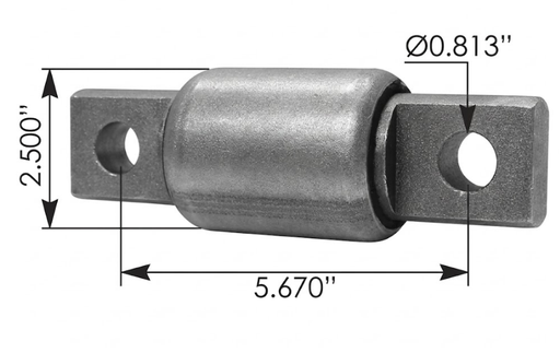 Buje Ballesta Trasera Freightliner M2-112/CL120 de 2,5"Ancho x 5,67"Largo entre Origicios x 0,8"D.O