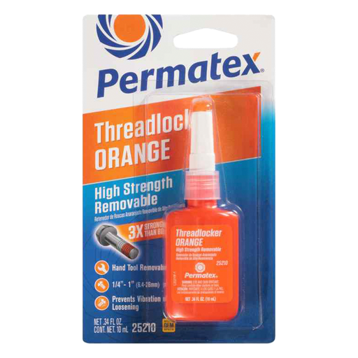 [PERMATEX-25210] Traba rosca altaresiste Naranja 10ml