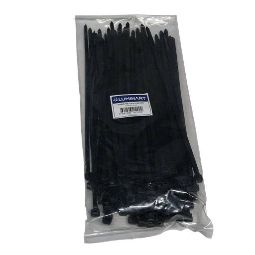 [TIRRAP-200] Tirrap Nylon De 8" Largo 100 piezas por paquete, Color Negro