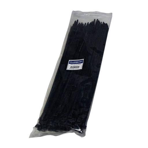 [TIRRAP-300] Tirrap Nylon De 12" Largo 100 piezas por paquete, Color Negro