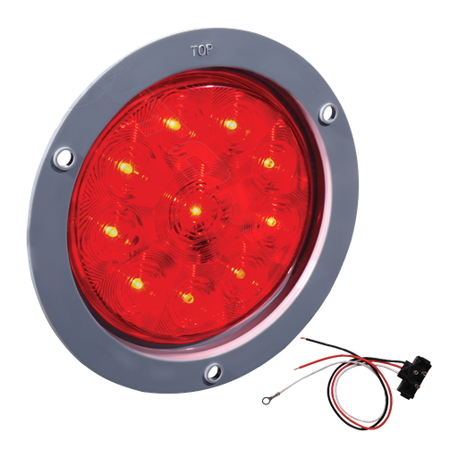 [571.LD404R10-K] Kit Lampara Redonda LED De 4" Color Roja 12 voltios de Tornillo