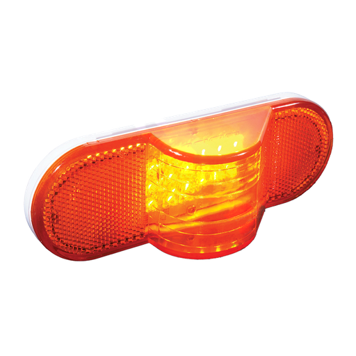[571.LD601A18MV] Lámpara Ovalada Tipo de 18 LED de 6" Color Ámbar 10-30 Voltios