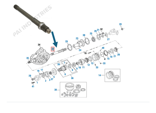 [BAS2282] Eje Salida Diferencial Delantero Mack Mack CRD 150 / 200 / 202