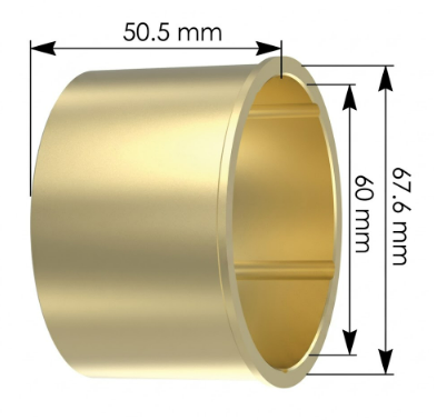 Buje de Bronce de 60,mmD.I x 67,6mmD.E x 50mmLargo King Pin Mack 460.542N
