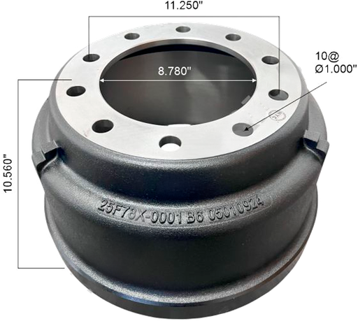 [25F78X-0001] Tambor Freno Tras 10 Hueco TT-000849