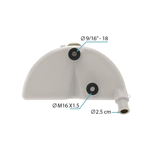 [575.1053] Tanque Superior / Reservorio de Refrigerante Media Luna Mack con Tapa