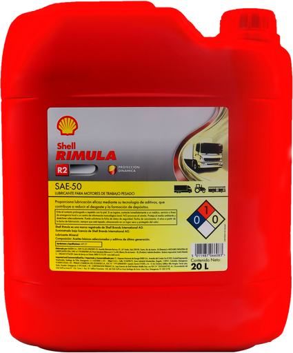 [SHELL-SAE50] Paila aceite lubricante Shell Rimula R2 SAE50 20L