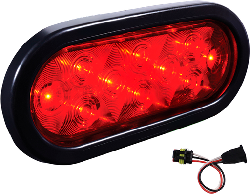 [571.LD60R15MV-K] Kit Lámpara Ovalada Tipo de 10 LED de 6" Color Roja 12 Voltios