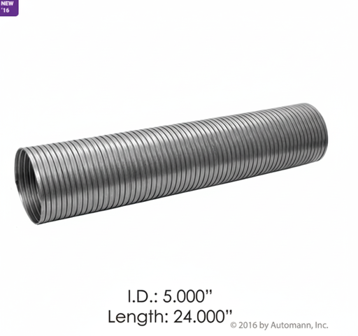[562.U7350-24SS] Tubo flexible de 5" x 24"L o 0.60M Acero Inoxidable 409
