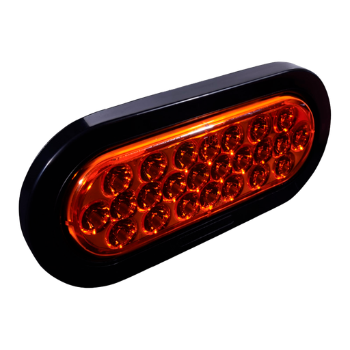 [571.LD60A24-K] Lámpara Ovalada Tipo de 24D LED de 6" Color Ámbar 12 Voltios C/Goma